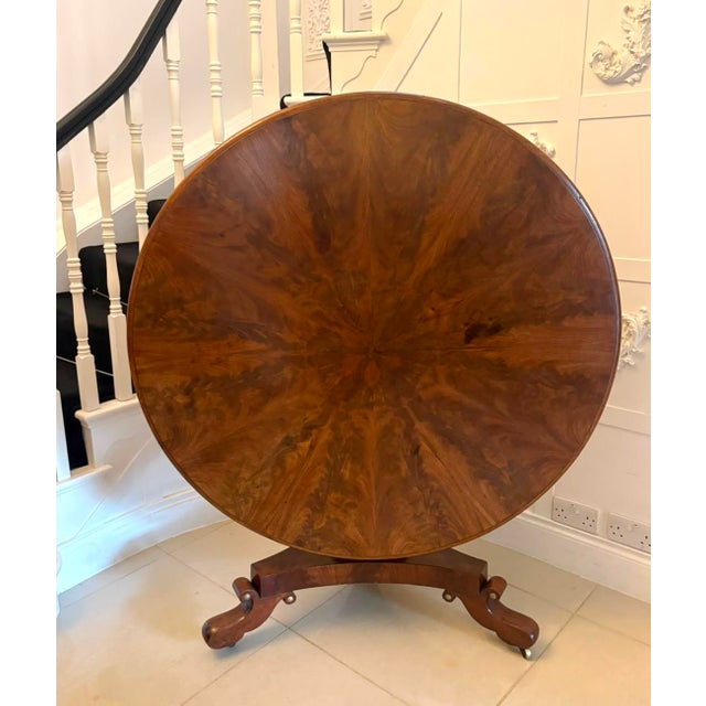 Antique Regency Figured Mahogany 6-Seater Circular Tilt-Top Dining Centre Table, 1830 For Sale - Image 16 of 16