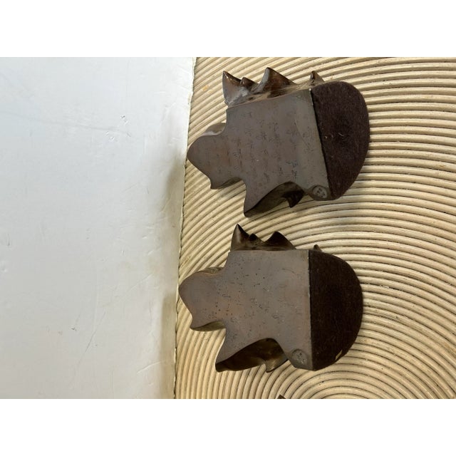 Metal 1980s Pmc Bronze Maple Leaf Bookends - a Pair For Sale - Image 7 of 7