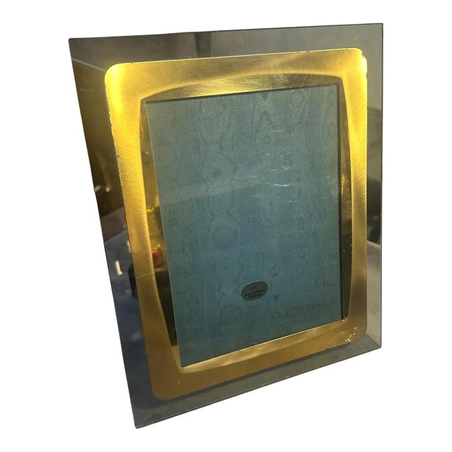 1960s High Quality Mid-Century Modern Smoked Glass Italian Picture Frame For Sale