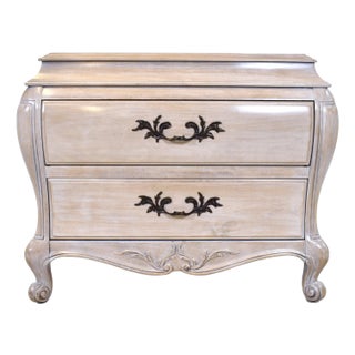 French Provincial Bombe Nightstand by White Furniture For Sale