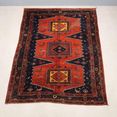Antique Mosul Rug in Heavy Knot Wool For Sale - Image 3 of 9