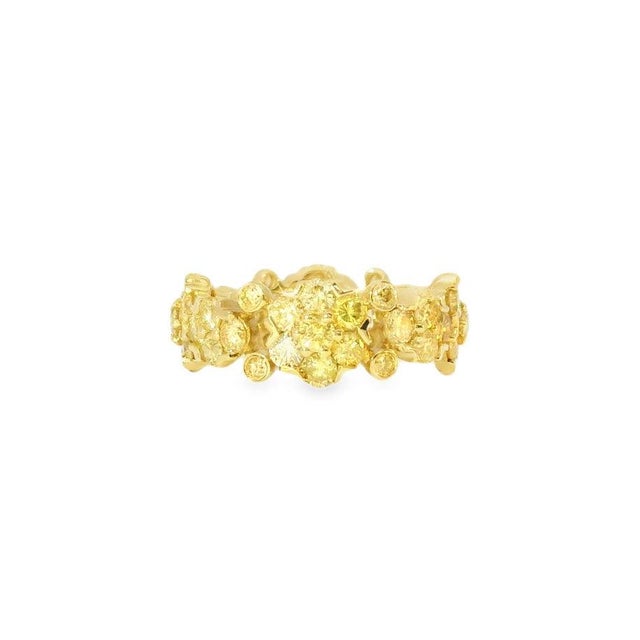 Mid-Century Modern Mid 20th Century 14k Yellow Gold Diamond Eternity Infinity Wedding Band Ring Estate, Sze 7.25 For Sale - Image 3 of 4