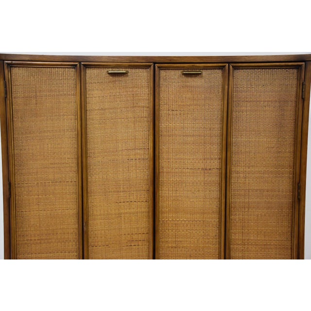 MidCentury Cane Door Armoire Chairish