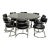 Late 20th Century Attribute to Donald Deskey French Art Deco Table + Eight Chairs Set For Sale