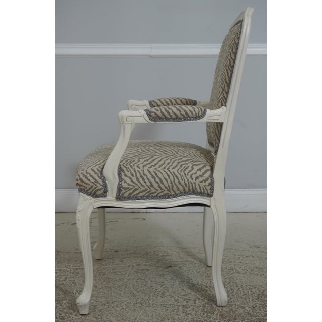 French Set of 10 MGM White Painted Louis XV Dining Chairs For Sale - Image 3 of 18