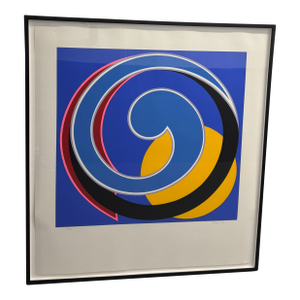1990s Modern Silk Screen Print Clifford Singer, Framed