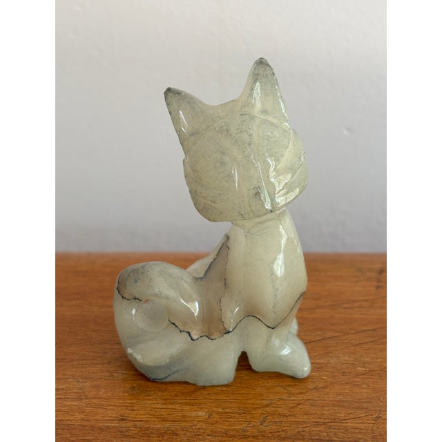 Vintage Carved Onyx Fox Figurine For Sale - Image 6 of 6