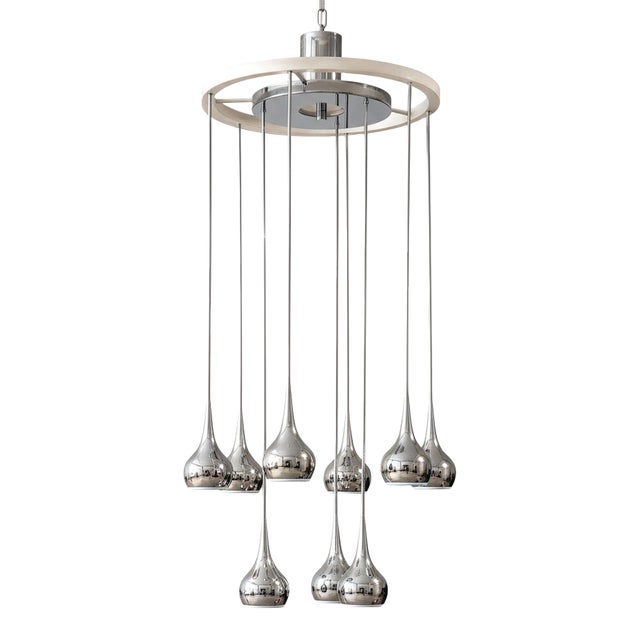 1970s Esperia Mid-Century Modern Chrome Chandelier For Sale