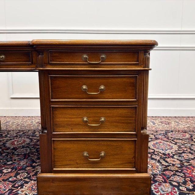 Large English Partner Desk For Sale - Image 11 of 18