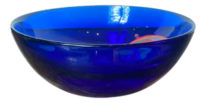 Archimede Seguso Murano for Tiffany Blue Art Glass Bowl With Cut Outs