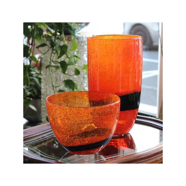 Murano Glass Orange Vases, 1979, Set of 2 For Sale - Image 11 of 11