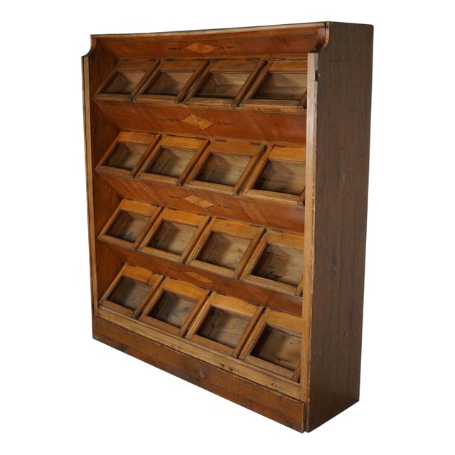 Large Dutch Beech Haberdashery Shop Cabinet, 1920s-1930s For Sale