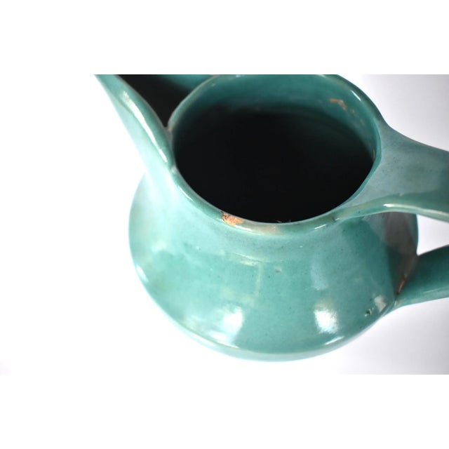 Ceramic Mid-Century Italian Deruta Jade Green Pitcher For Sale - Image 7 of 11