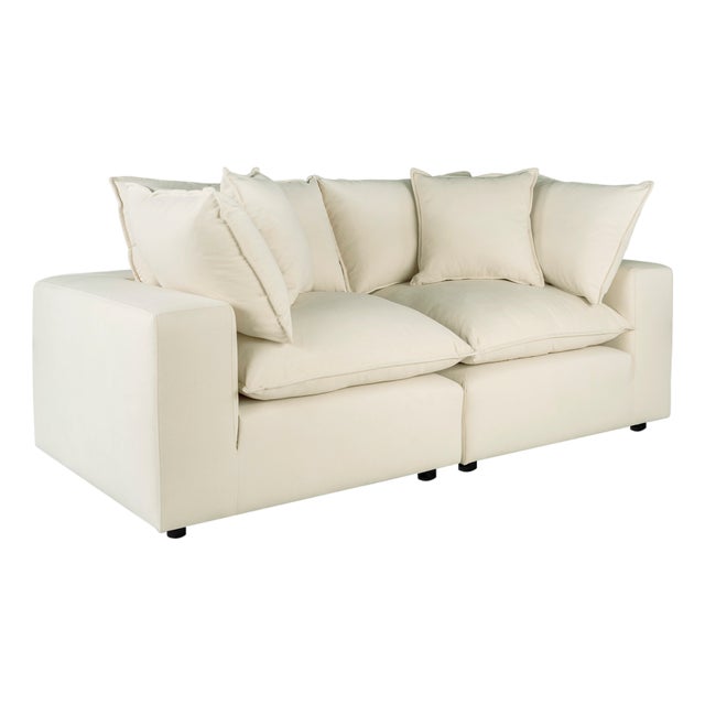Cali Natural Performance Fabric Modular Loveseat For Sale