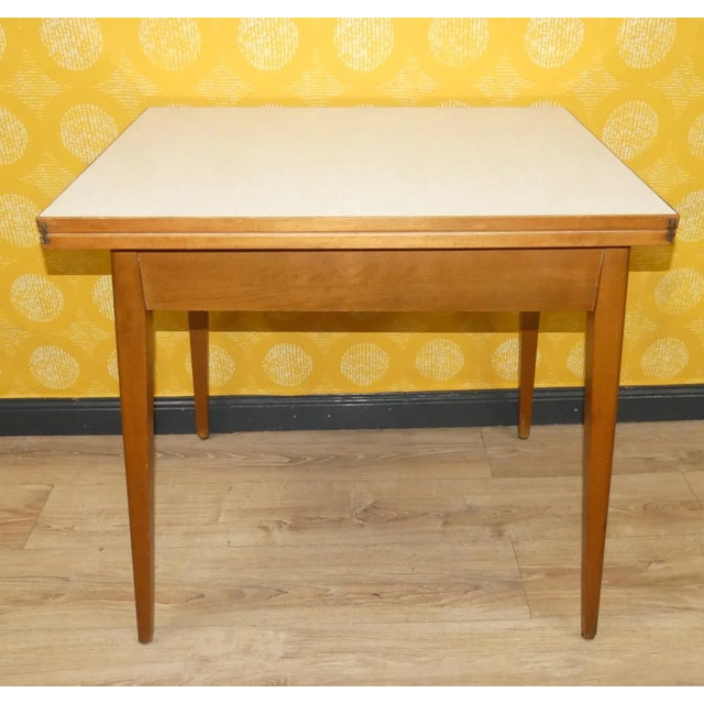 Folding Rotating Kitchen Table with Drawer, 1950s For Sale - Image 10 of 12