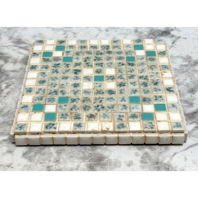 Midcentury Mosaic Tile Hot Plate or Candle Tray For Sale - Image 4 of 5