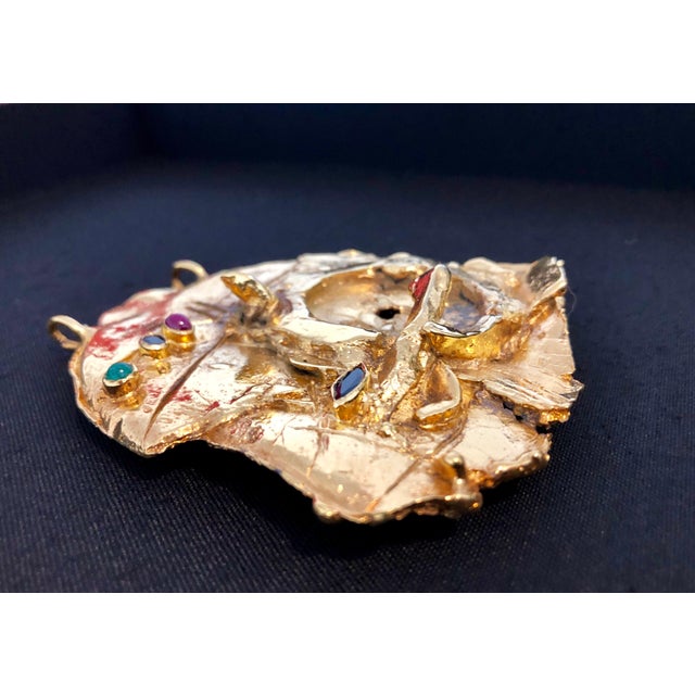 Modern Igael Tumarkin, Gold Gilt Bronze Sculpture Necklace Art Israeli Tumarkin Abstract Surrealist, c.1960s-1970s For Sale - Image 3 of 10