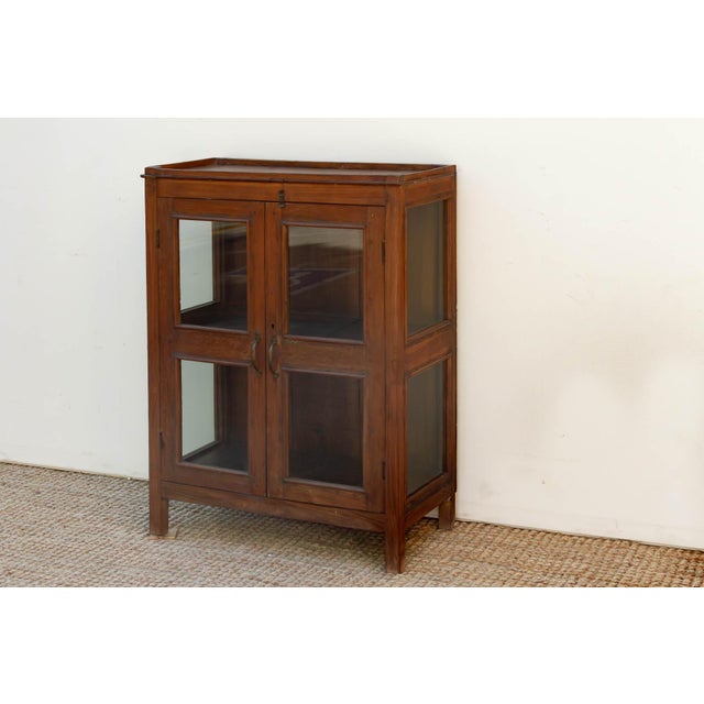 Contemporary Antique Colonial Three-Sided Glass Cabinet For Sale - Image 3 of 7