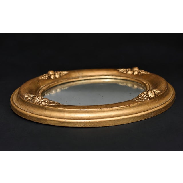 Antique Victorian Oval Mirror Giltwood Acorns 14" For Sale In Los Angeles - Image 6 of 11
