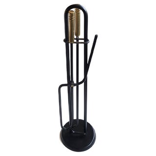 Mid-Century Italian Brass and Iron Fire Tools, Set of 3 For Sale