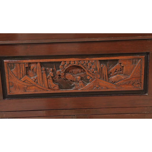 Vintage Asian Carved Bar Cabinet Mid Century For Sale - Image 11 of 18