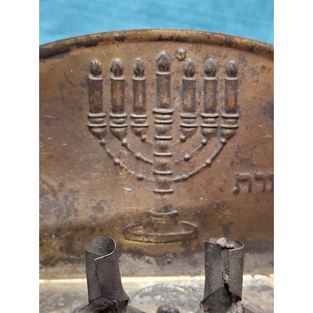 Rare 1909 Tobias Cohen Menorah Set Smithsonian Match Patented Oil & Candle Lamps For Sale - Image 9 of 18