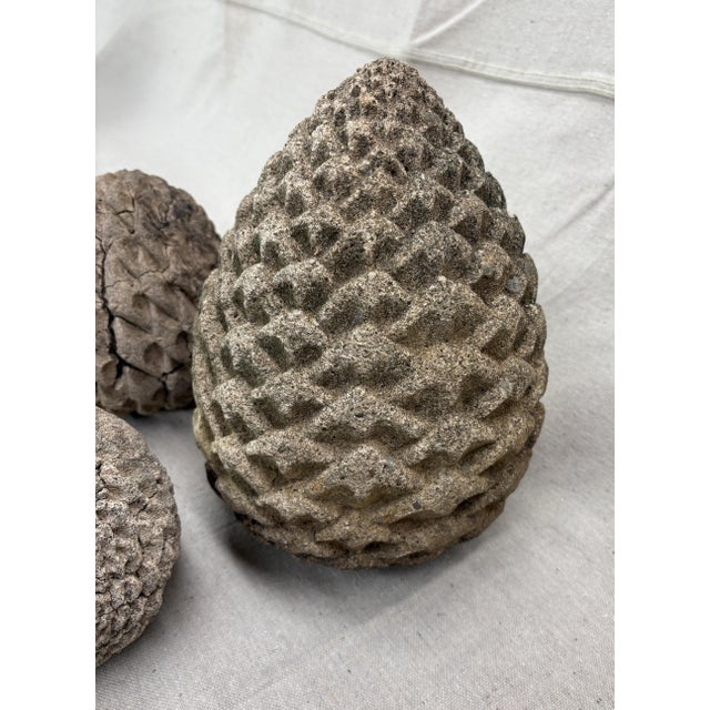 Late 20th Century Late 20th Century Concrete Pinecones - A Grouping of Three Garden Sculptures For Sale - Image 5 of 12