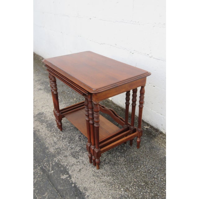 Early 1900s Mahogany Nesting Side End Tables Set of Three 6225 For Sale - Image 18 of 18