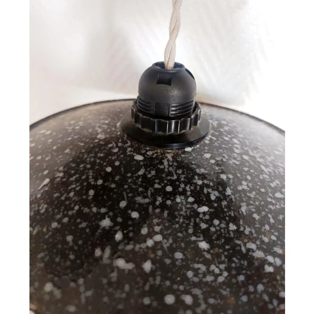 Gray Vintage Industrial Enamelled Sheet Metal Pendant Lights, 1970s, Set of 2 For Sale - Image 8 of 10