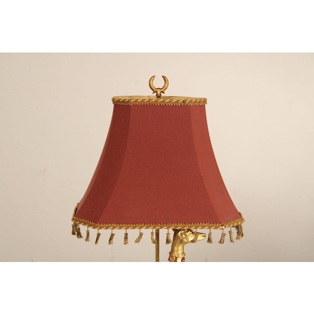 Late 20th Century Egyptian Revival Gilt Greyhound Table Lamps - a Pair For Sale - Image 4 of 18