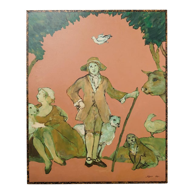 Ira Yeager Country French Farmer With Animals 8 Ft. For Sale