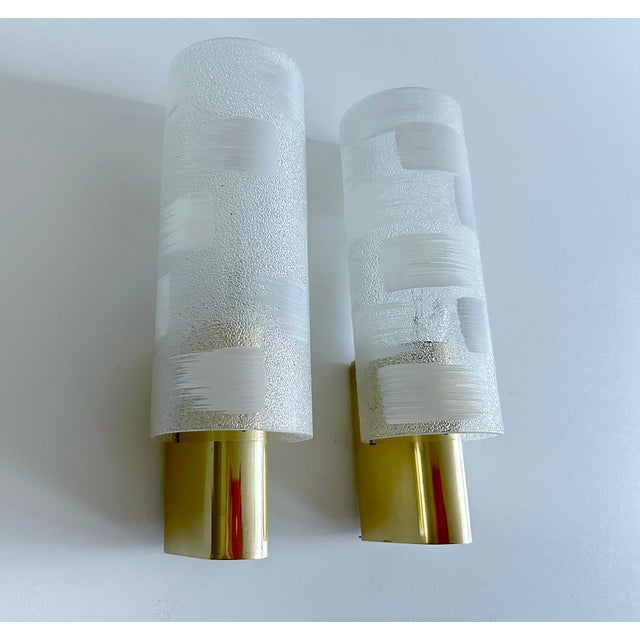 1970s Vintage Brass and Glass Sconces, 1970s, Set of 2 For Sale - Image 5 of 13