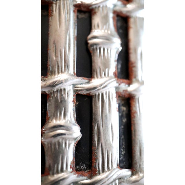 1960s Mid Century Silver Plate Faux Bamboo Ice Bucket With Handle For Sale - Image 4 of 13