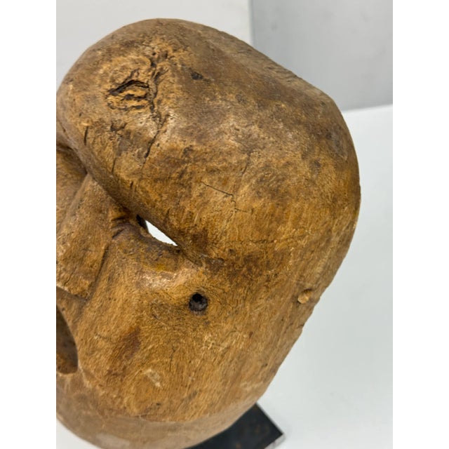 Vintage Himalayan Festival Mask + Stand For Sale - Image 11 of 12