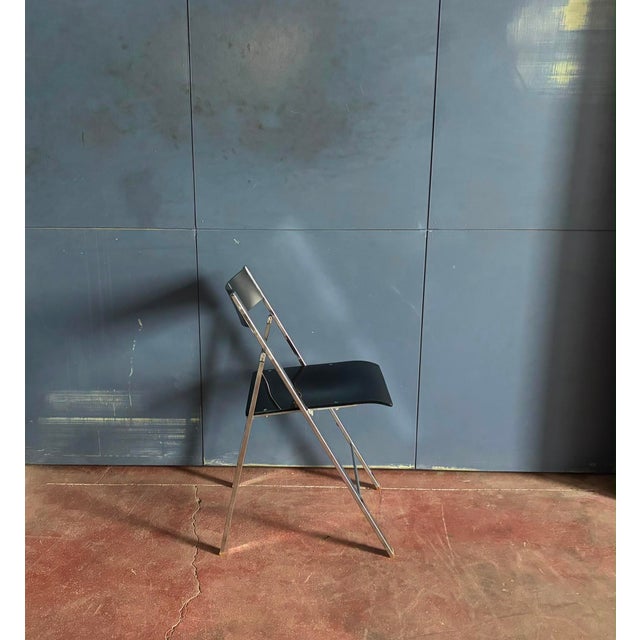 Chrome and Acrylic Folding Chairs, 1980s, Set of 6 For Sale - Image 6 of 8