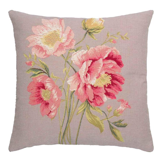 Japanese Flowers I Regular Cushion With Feather Filler - 46x46cm (18"x18") For Sale