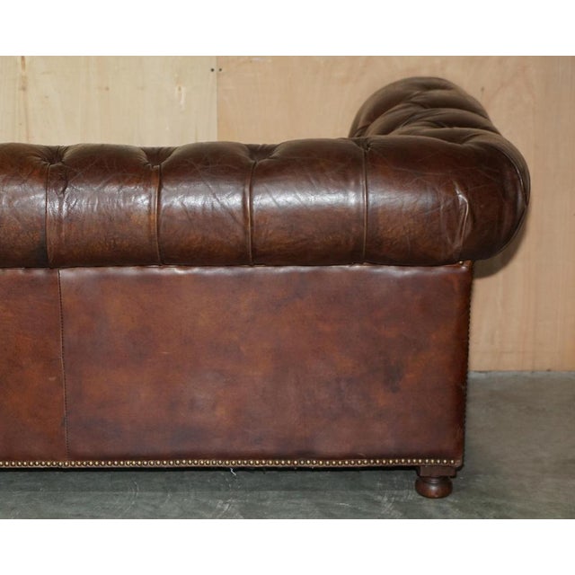 Vintage Heritage Chesterfield Sofa in Brown Leather from Halo For Sale - Image 17 of 18