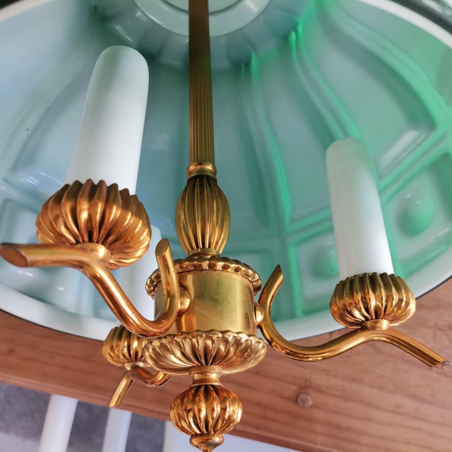 Large Scandinavia Pull Down Hanging Light in Green Glass by Helena Tynell for Flygsfors, 1960s For Sale - Image 17 of 18