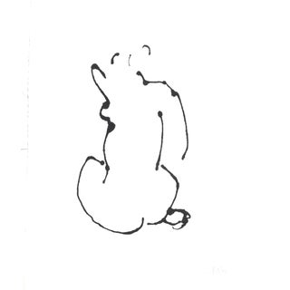 Contemporary Modern Nude Ink Drawing by Martha Holden For Sale