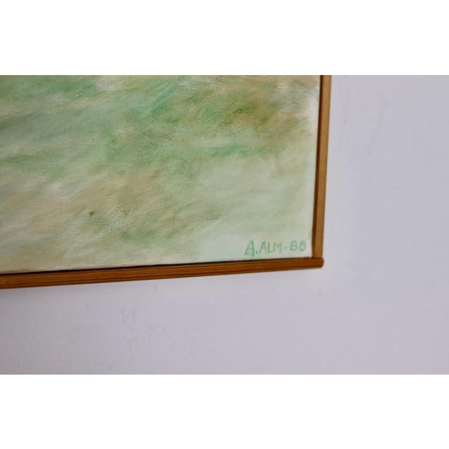 A. Alm, Landscape, 1988, Oil on Canvas, Framed For Sale - Image 4 of 11
