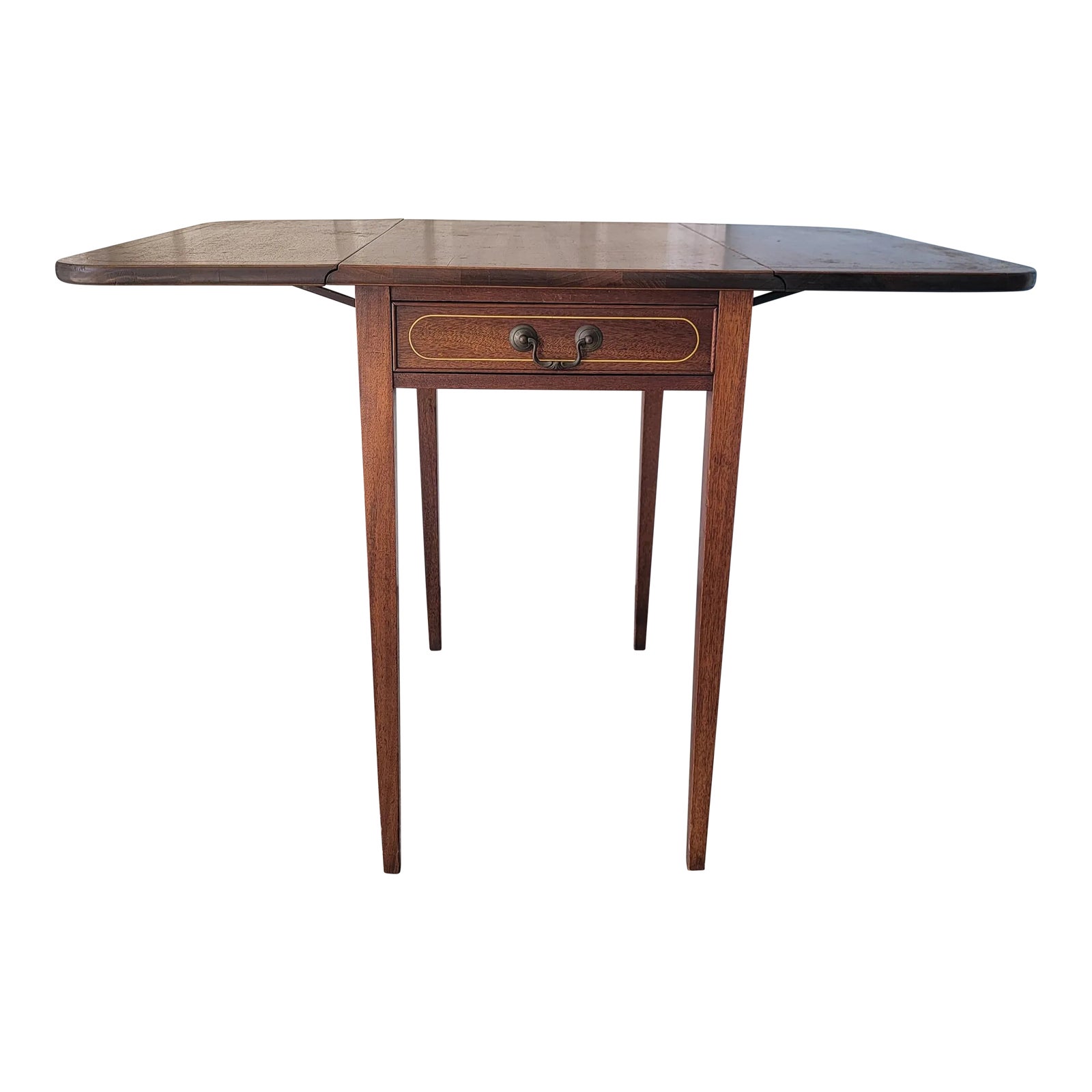 1940s Brandt Drop Leaf Mahogany End Table | Chairish