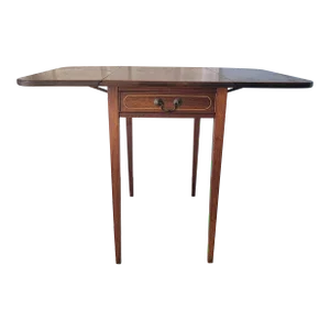 1940s Brandt Drop Leaf Mahogany End Table