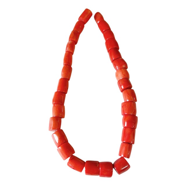 Vintage Chunky Natural Nepalese Angel Skin Coral Strand 30 Beads For Sale