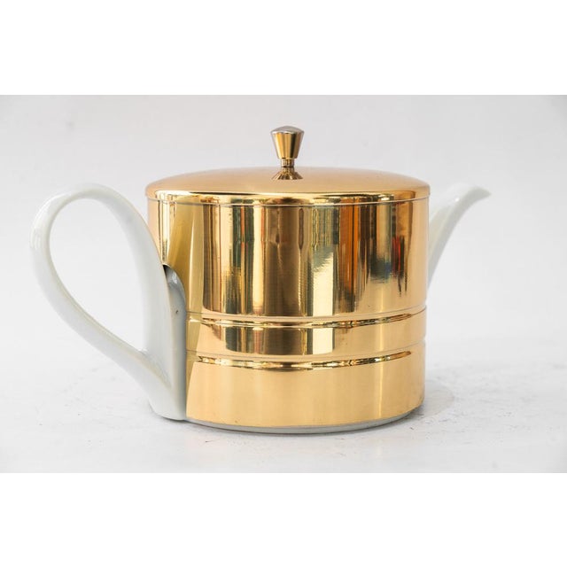 Metal Ceramic Thermos Can with Brass Cover, 1950s For Sale - Image 7 of 13