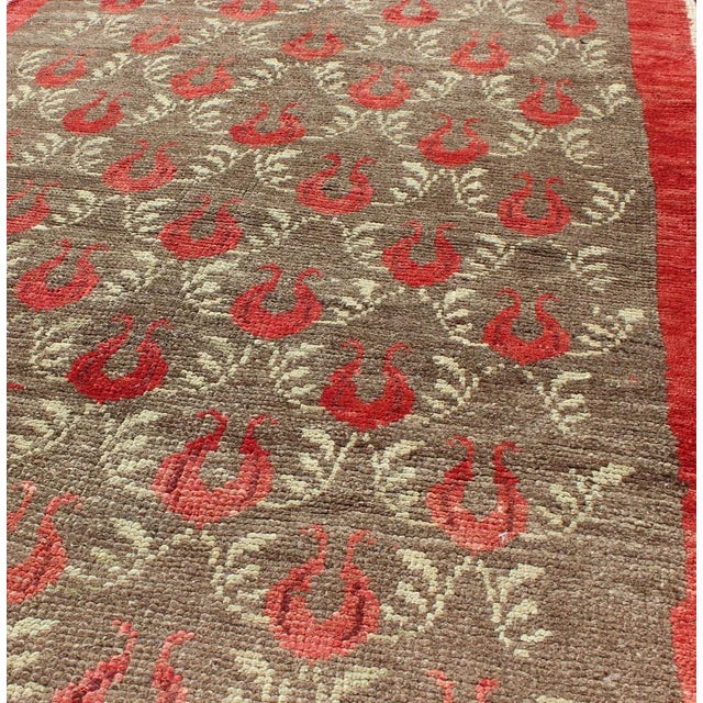 Mid 20th Century All-Over Latticework Design Vintage Turkish Tulu Rug For Sale - Image 5 of 7