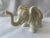 Metal Mid 20th Century Vintage Ceramic White and Gold Elephant For Sale - Image 7 of 9