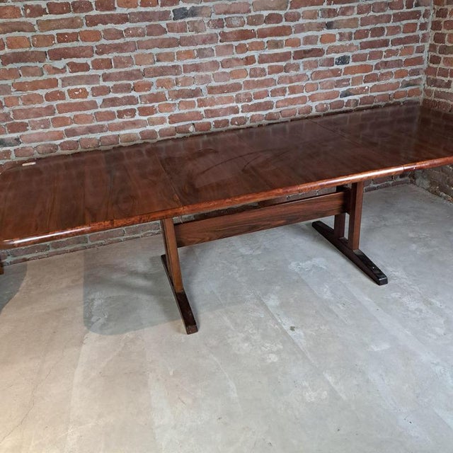 Vintage Danish Extendable Rosewood Dining Table, 1960 For Sale - Image 4 of 6