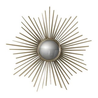 Nickel Sunburst Mirror For Sale