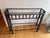 Vintage Metal Faux Bamboo Console Table With Glass Top & Lower Shelf Elegant vintage console table crafted in a classic...