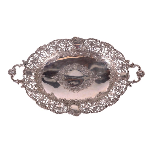 A Large Antique Italian Silver Serving Tray Circa 1800 For Sale